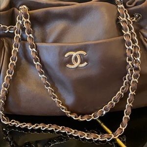 Chanel brown soft leather bag